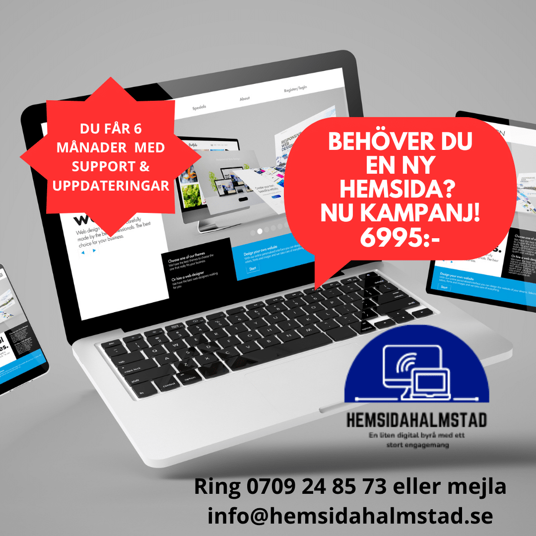 Ny hemsida till kampanjpris 6995:- HemsidaHalmstad.se